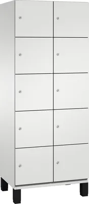 Produktbild von Fächerschrank, 2x5 Fächer, Abt. B 400 mm, Selbstbelüftungskonzept, BxTxH 600x525x1980 mm, RAL 7035