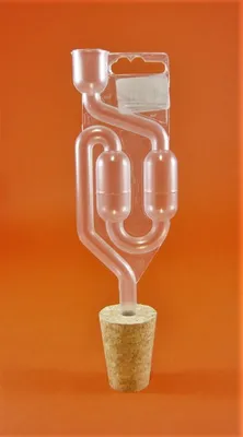 Produktbild von 5 x Korkstopfen mit Loch 34/24mm + Gärröhrchen - Korkstopfen, Flaschenkorken, Korken für Weinflaschen