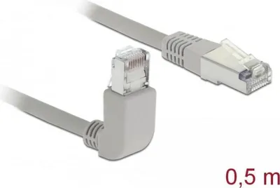 Imagen del producto de Delock 83514 DELOCK Patchkabel gewinkelt RJ45 S/FTP Cat5e 0.50m grau