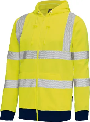 Produktbild von Vizwell Warnschutz-Sweatjacke VW14B Gr. 4XL leuchtgelb/marine