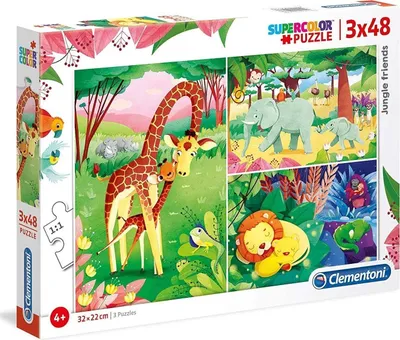 Produktbild von Clementoni 3X48Pcs Puzzle Dschungel Freunde 25233 X6