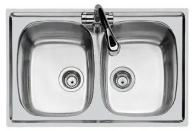 Immagine prodotto di Foster Lavello Inox 2 Vasche 80x50 cm Piletta 3,5" - 1279560