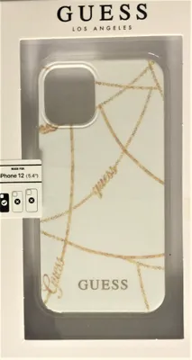 Produktbild von Guess Gold Chain - iPhone 12 Mini Hlle (Wei)