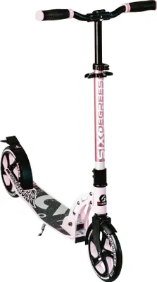 Image de SIX DEGREES Aluminium Scooter avec mécanisme de pliage et béquille, 205 mm, hauteur réglable, GS-approuvé, rose, VAINQUEUR DU TEST