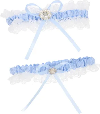 Produktbild von Strumpfband-Set aus blauer Spitze, Brautgeschenk für die Braut – Etwas Blaues
