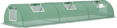 Produktbild von Foliengewächshaus Mini Tunnelgewächshaus Mit Mesh Fenster, Uv-Beständig, Pe Folie, Grün, 300X80X45Cm