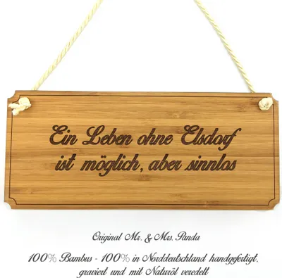 Produktbild von Mr. & Mrs. Panda Wegweiser Elsdorf - Geschenk, Shabby, Graviert, Geschenkidee, Schild, Werbeschild, Holzschild, Landhaus, Türschild Holz