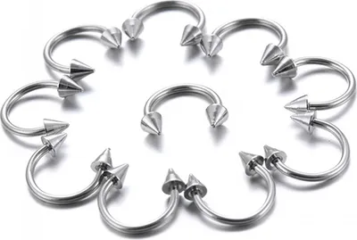 Produktbild von 10 Teile/paket Stahl Hufeisen Lippe Nase Septum Ohrring Körper Piercing Schmuck
