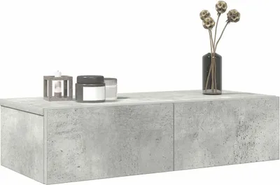 Immagine prodotto di Maison Exclusive - Scaffale a muro con cassetti Grigio cemento 60x26,5x15 cm Materiale ligneo