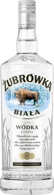 A clear studio shot of a bottle of vodka.
