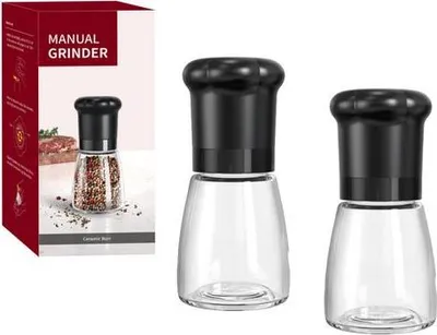 Produktbild von 2 Stück Pfeffermühle Set Gewürzmühle Salzmühle Grinder für Salz Pfeffer Gewürze