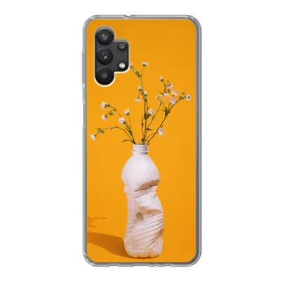 Produktbild von MuchoWow® Handyhülle Schutzhülle Hülle für Samsung Galaxy A32 5G Flasche - Blumenstrauß - Gelb Silikon Softcase Handy Hülle - Softcase