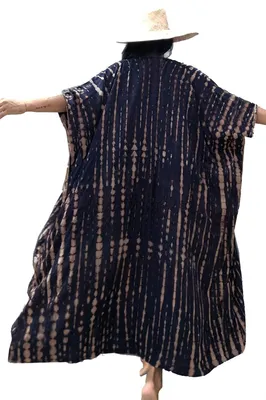 Produktbild von Elzusha – Kimono-Maxikleid für Damen, Neckholder-Design, in Dunkelblau