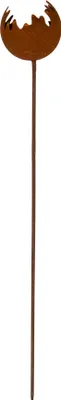 Produktbild von BigDean Feuerkugel Rost-Optik ø 16 cm– Kerzen Windlicht Garten Deko aus Rost Flamme Stecker groß