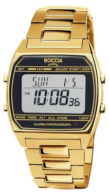 Image de Montre numérique Boccia 3738-10 Titane doré/noir