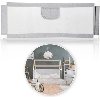 Image de Jopassy barrière de lit barrière de lit enfant 180cm barrière de lit enfant, réglable en hauteur barrière de lit enfant pour lit familial et lit enfant