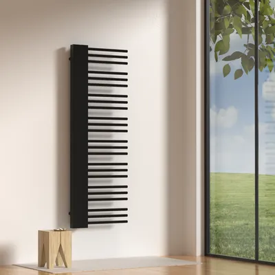 Image de Radiateur sèche-serviettes 'Kviteseid' noir 146x45cm