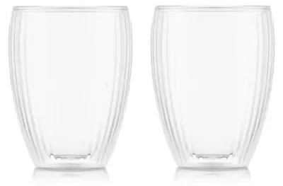 Image de Set de 2 verres double paroi 32cl pavina striés - Bodum - 12249-10 -