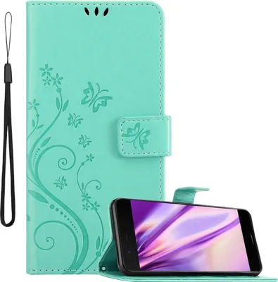 Obrázek produktu pro Cadorabo Pouzdro pro OnePlus 5 Ochranný kryt v tyrkysové barvě Ochranný kryt Mobilní pouzdro Pouzdro Flowers Flower