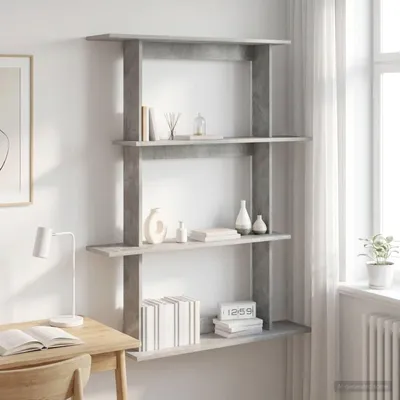 Immagine prodotto di Maison Exclusive - Scaffale a parete, colore grigio cemento, 100 x 20 x 126 cm