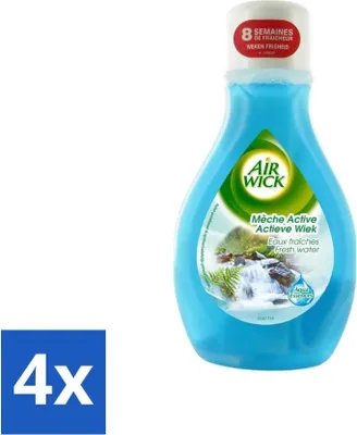 Zdjęcie produktu dla Air Wick – Odświeżacz powietrza – Active Wick Fresh Water – 375 ml – opakowanie ekonomiczne – 4 sztuki