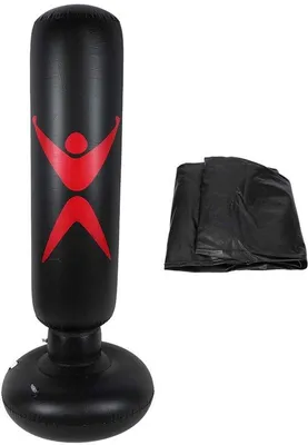 Produktbild von Unyqoos® Aufblasbarer Stand-Boxsack aus mehrschichtigem PVC – für Kinder & Erwachsene ab 6 Jahren, wasser-/sandfüllbare Basis, ideal für Karate, Taekwondo & MMA