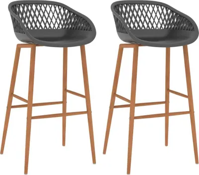 Image de Maison Exclusive - Tabourets de bar, lot de 2, gris