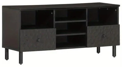 Produktbild von TV-Möbel – 100 x 33 x 46 cm – Massivholz aus Mangoholz – Schwarz