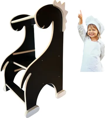 Image de Tour d'apprentissage montessori motif dinosaure noir