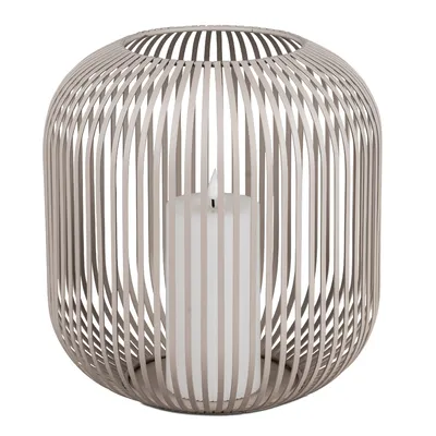 Produktbild von Windlicht Wili Stäbe in Kugelform H. 28cm grau aus Metall Formano