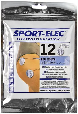 Image de Sport-ELEC 12 électrodes rondes autocollantes pour appareils d'électrostimulation (EMS)