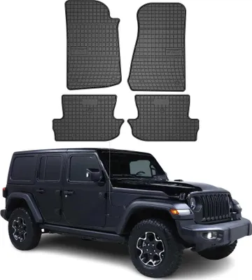 Immagine prodotto di 2017-2025 Jeep Wrangler tappetini in gomma nera 4 pz