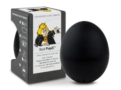 Image de Brainstream PiepEi 'Rock' Minuteur / cuiseur à oeufs avec 3 mélodies pour 3 niveaux de dureté, noir (1 pièce)