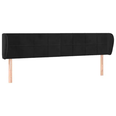 Produktbild von vidaXL Kopfteil mit Ohren Schwarz 183x23x78/88 cm Samt