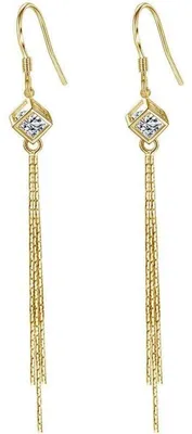Immagine prodotto di Orecchini pendenti da donna, argento sterling 925, lunga frangia, ipoallergenici, forma a goccia, catena a serpente, chiusura a gancio, zirconi, lunghezza 8 cm