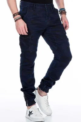 Produktbild von CD422 Herren Jeans Cargohose mit elastischem Saum