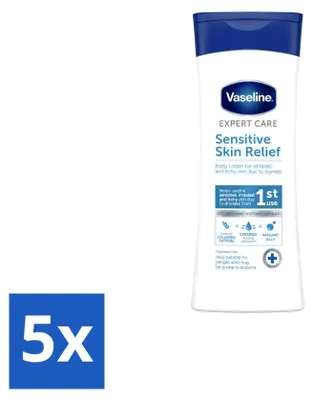 Imagen del producto de 5 unidades de Loción Corporal Calmante para Piel Sensible Vaseline Expert Care - 400 ml - Paquete económico