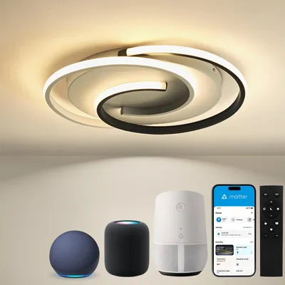 Produktbild von LED moderne Deckenleuchte, Kaufhof Deckenleuchte mit Fernbedienung, Dimmbar Deckenlampe Schlafzimmer with Matter