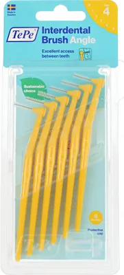 Produktbild von TePe Angle Interdentalbürsten 4 gelb (0,7 mm) 6 St.