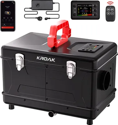 Produktbild von KROAK 8KW Luft-Dieselheizung Toolbox Compact 2, 12/24 V DC und 220 -240V AC, tragbarer Standheizung, Dieselheizung mit bluetooth-App und Adapter