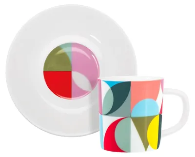 Espressotasse mit Untertasse, Fine Bone China, 80 ml, Ø 5,4 cm