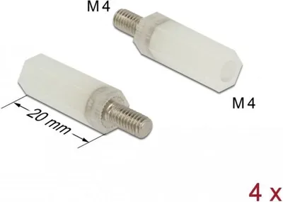 Produktbild von DELOCK Abstandshalter M 4 x M 4,Sechskant,Inen/Außen 20 mm