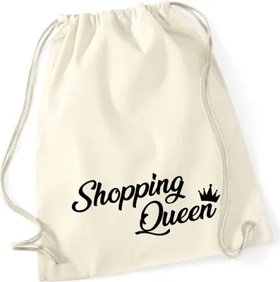 Produktbild von Huuraa Turnbeutel Shopping Queen 12 Liter Natural Baumwolle Rucksack Geschenkidee