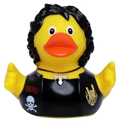 Image de Mbw - Canard en caoutchouc « Schnabels Heavy Metal » LT4910 (80 mm) (jaune/noir)