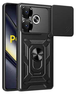 Produktbild von Techsuit Camshield Back Cover Hülle für Xiaomi Poco F6 - Schwarz