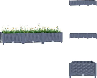 Image de vidaXL Bac surélevé 120x40x23 cm Polypropylène - Pots de fleurs & Jardinières