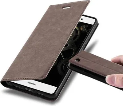 Obrázek produktu pro Cadorabo Case for Huawei P8 LITE 2015 Protective Case in Brown Pouzdro na mobilní telefon s magnetickým zavíráním
