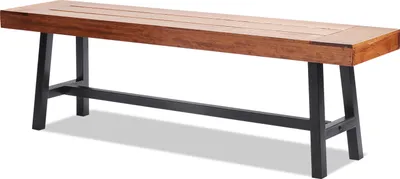 Immagine prodotto di Panca da giardino VEVOR, panca da giardino in legno grande 160 cm con gambe in metallo per uso esterno, capacità di carico 227 kg, panca da giardino, panca da pranzo, panca da patio per giardino, parco, cortile, veranda, ecc.