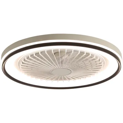 Produktbild von 19-Zoll Flach-Deckenventilator mit 6-stufiger Fernbedienung, superleisem DC-Motor, RGB & 3-Farben-Licht, dimmbar – ideal fürs Schlafzimmer