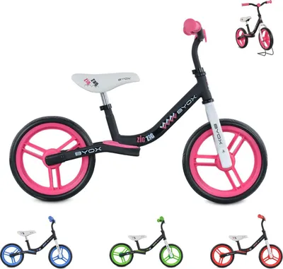 Produktbild von Byox Laufrad Zig-Zag, EVA-Reifen, Sattel einstellbar von 36 - 45 cm ab 12 Monate rosa